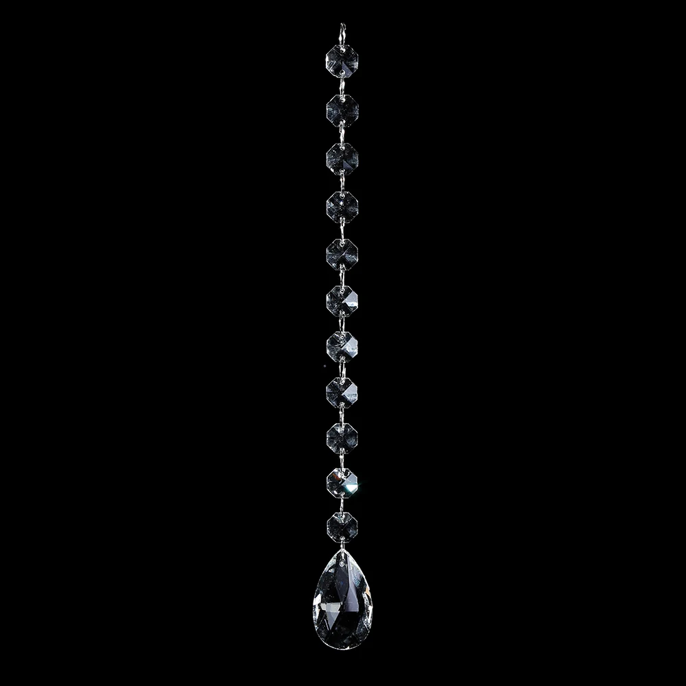 Hot sale crystal beads garland hanging chandelier clear faceted drop pendant ornament for home wedding