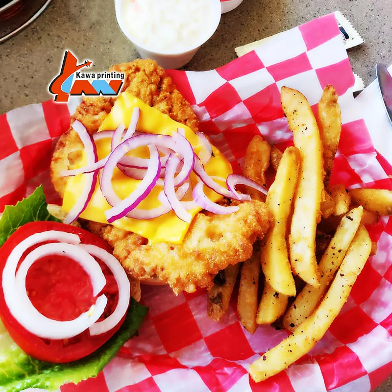 Food Wrapping Paper Packaging,Burger Wrapping Paper,Custom Printed Grease Proof Mg White Sandwich Paper Wrap