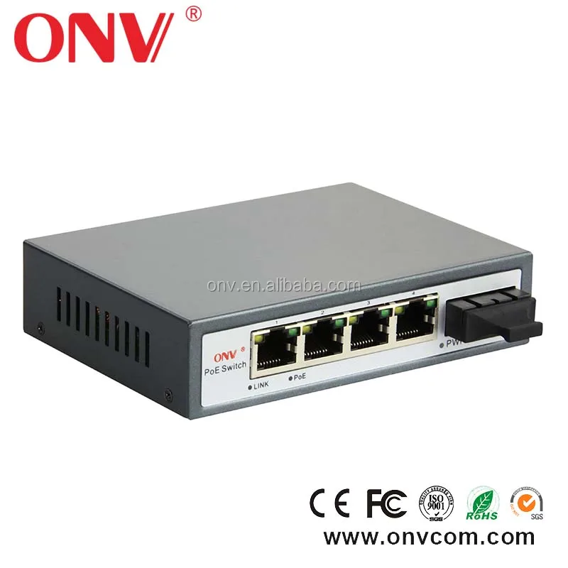 4 порта PoE и 1 порт волокна POE swith с 10/100 м 5-портовый PoE коммутатор ethernet