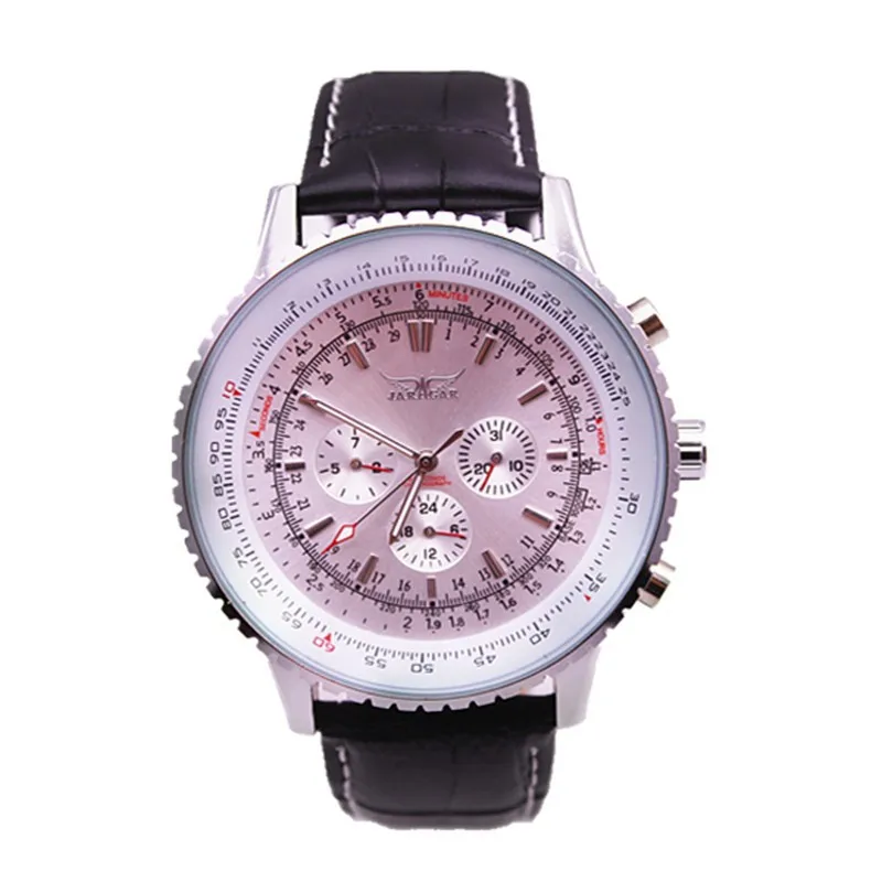 Jaragar Brand Original Luxury Watch Men Business Genuine Leather Week Month Mechanical Clock Automatic Men Wrist Watch