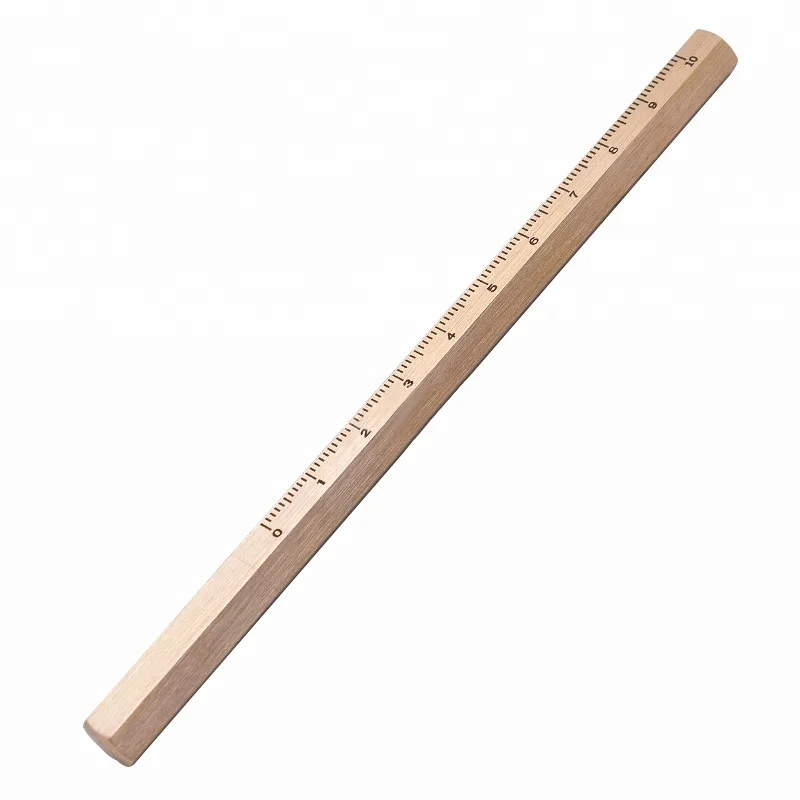 High Quality Brushed Finished Brass Hexagonal Customized Gel Ink Pens With Dividing Rule Engraved