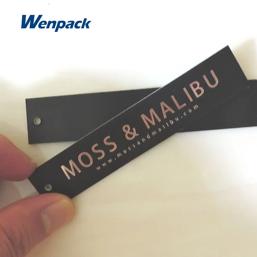 custom printed silver logo gift garment paper hang tag for cloth