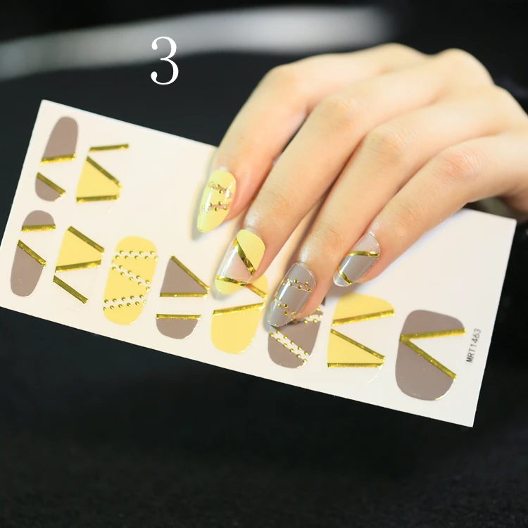 2017 New Design Gray Design Type Nail Art Full Cover Nail Wrap