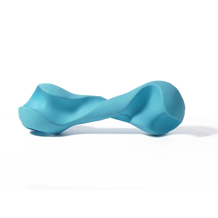 Durable Rubber Aggressive  Pet Toy Dog Chewer Dumbbell Bone