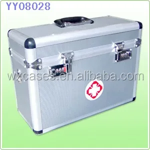 aluminum first aid box,first aid kit box,medical case with a pocket and a tray inside From Nanhai,Foshan,Guangdong,China