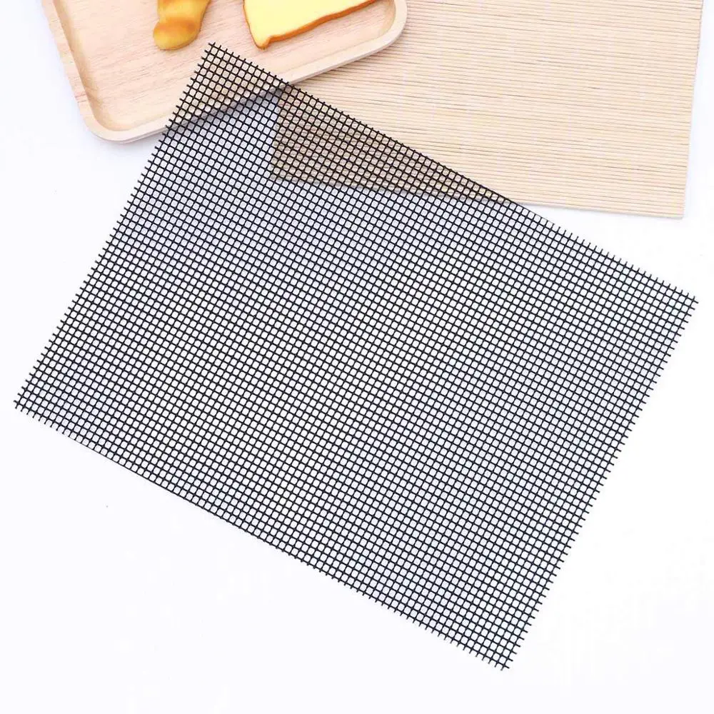 
Eco-friendly bbq accessory non-stick black charcoal bbq grill mesh mat for barbecue 