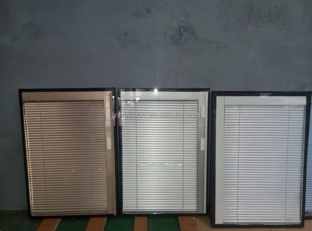 double glazing glass blind built inside louver window aluminum venetian blinds