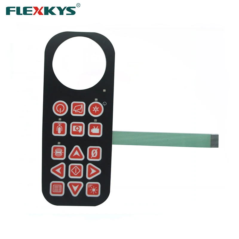 Пользовательские водонепроницаемая мембранная клавиатура переключатель с LED интегрирована