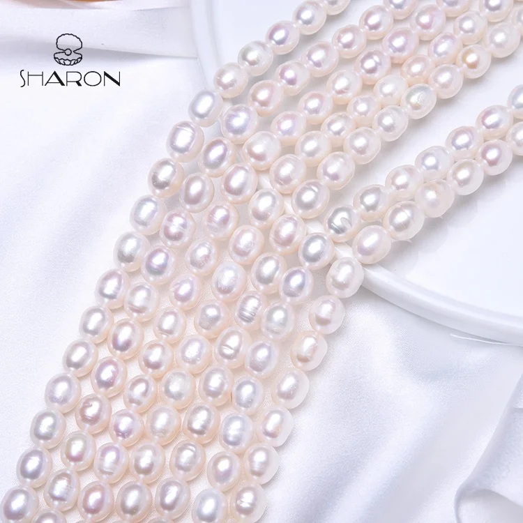 Оптовая продажа, жемчужные бусины AAA 10-11 мм, белый овальный китайский натуральный пресноводный Стеклянный Жемчуг