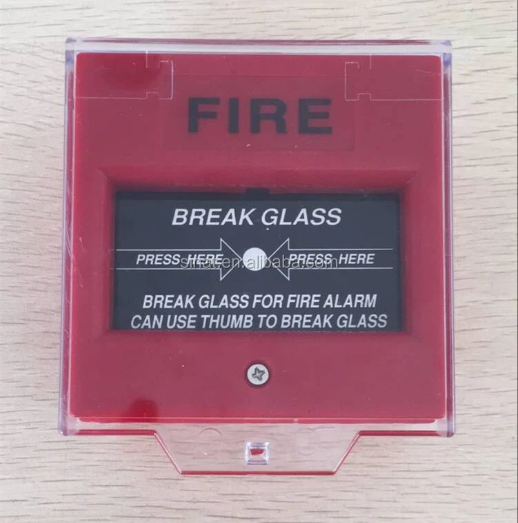 Manual fire alarm push button with plastic dust cover