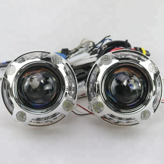 3 inch White Red Blue Hid Projector Lens Panamera LED Angel Eyes Shroud