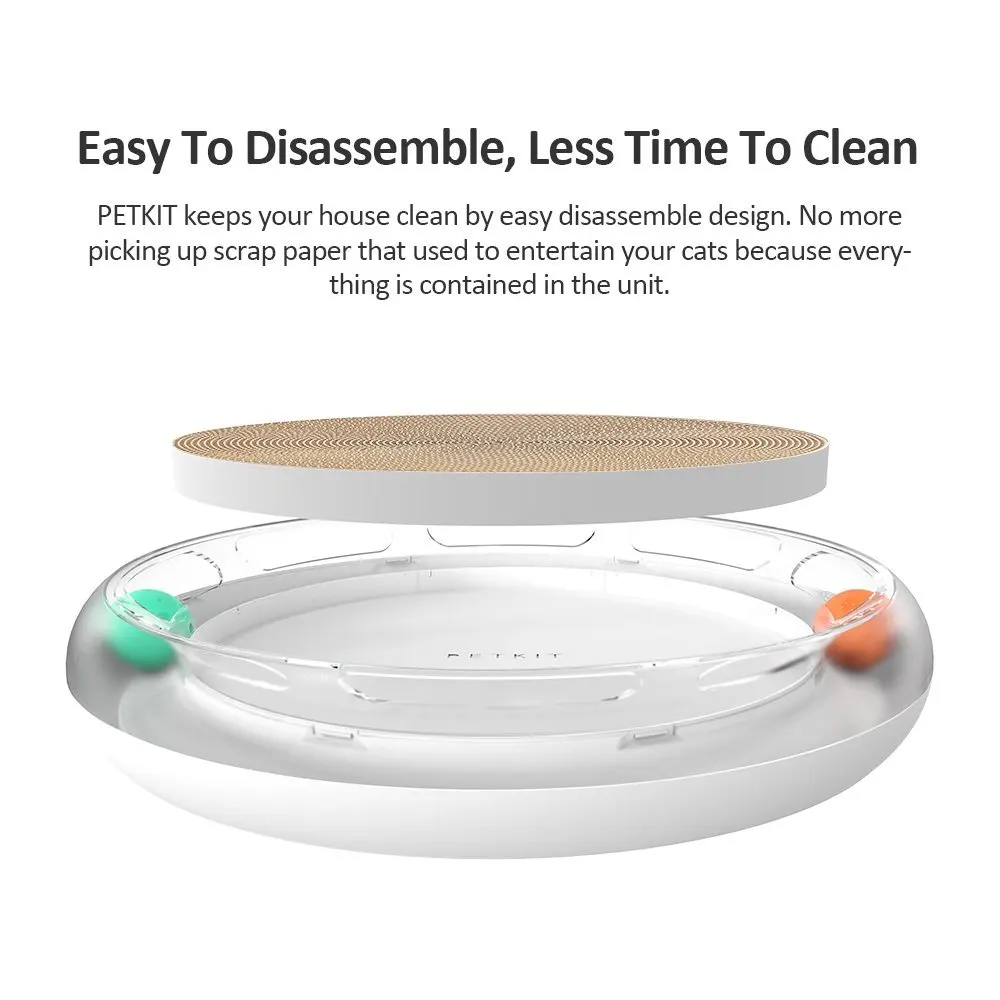 PETKIT Cat Toy Cat Scratcher with track,catnip and bell ball attractive to cats