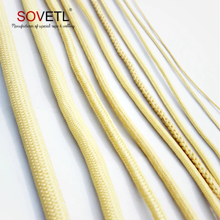 
Factory supply custom high temp resistance braided aramid fiber rope  (60775004211)