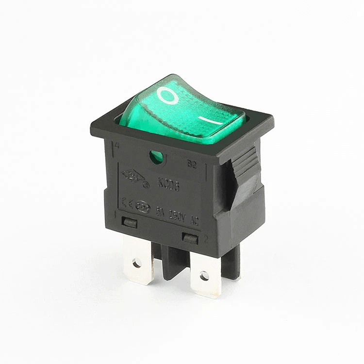 rocker switch 15x21mm miniature panel DPST on off 4 pin illuminated rocker switch