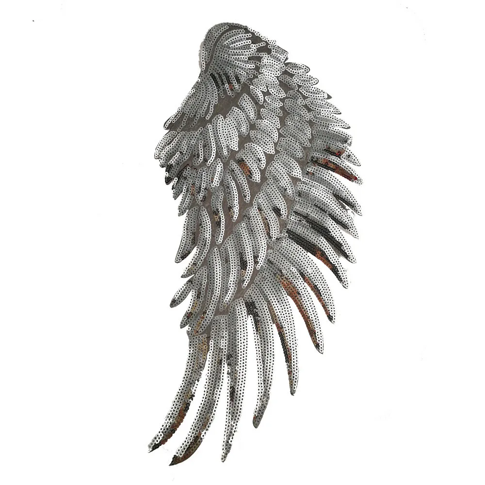 Garment Processing Accessories Angel Wings Patch Shape Sequin Angel Embroidery Patch.