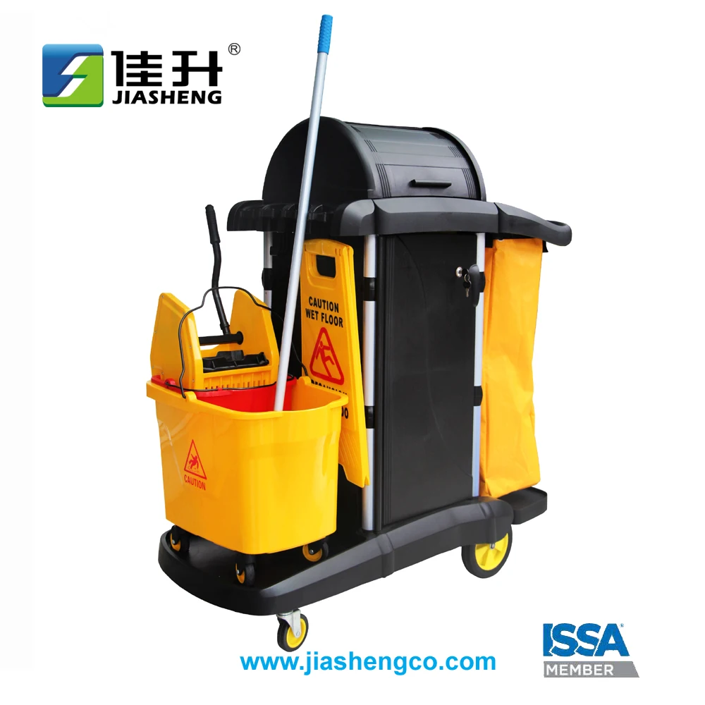  Пластиковая тележка для уборки с колесами