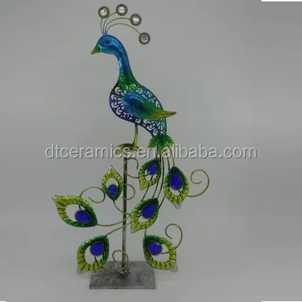 wholesale indoor decorative metal figure peacocks
