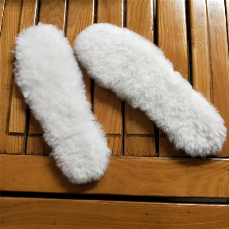 NATURAL WINTER SHEEP WOOL INNER SOLES THICK FUR INSOLES NEW