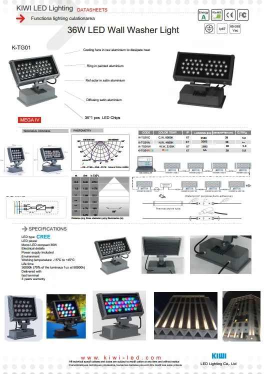 factory price OEM outdoor led wall washer light   36W facade lighting  CB IECEE CE ROHS EMC  certificate