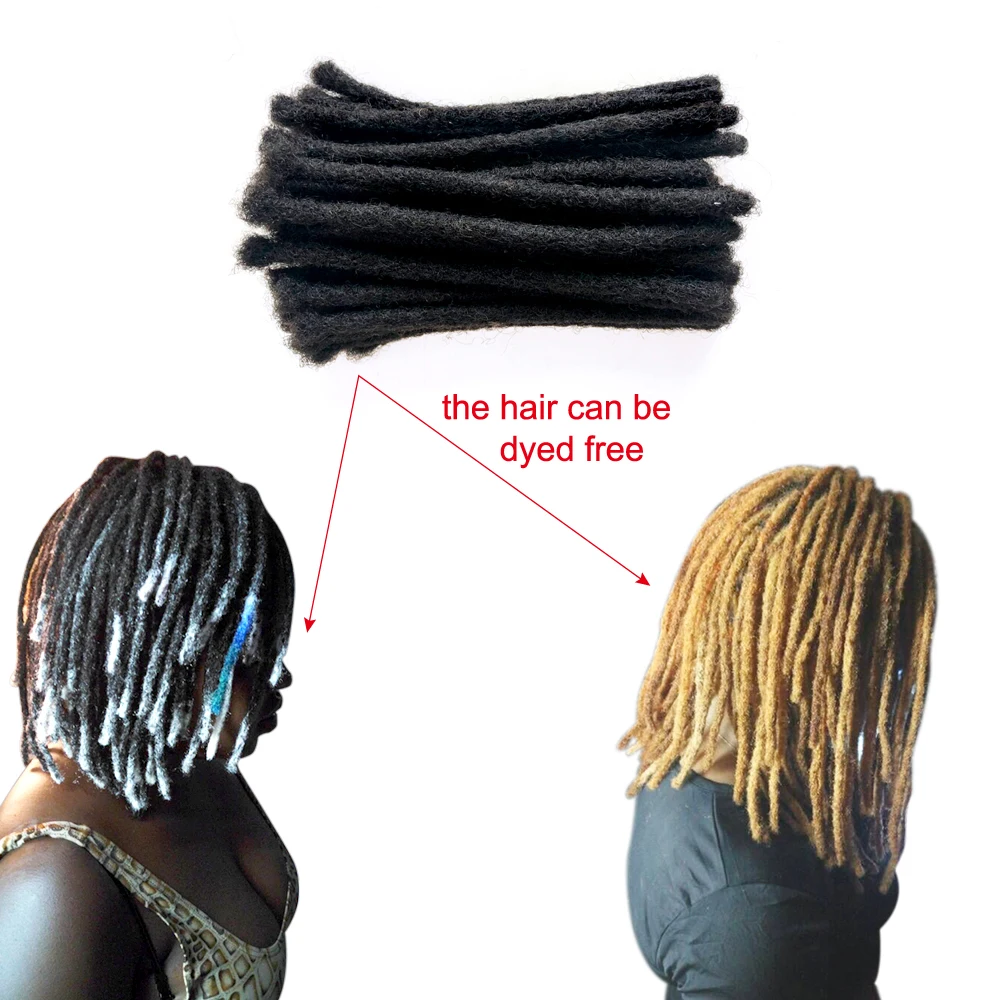 Yotchoi Factory Direct Sales Twist Braids Human Hair Dreadlock Extensions Full Handmade 0.4cm/0.8cm Width For Man/Women