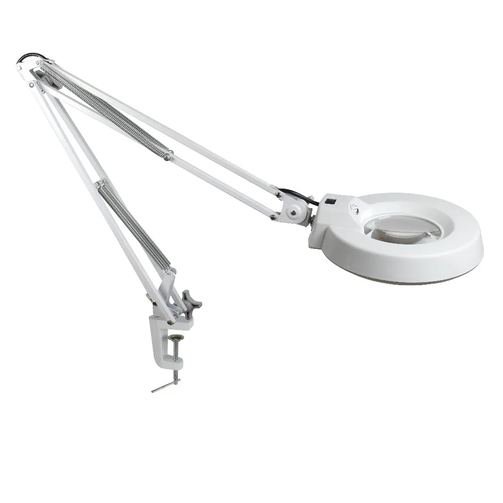 2017 New LED FT-86A White Anti-static Desktop Magnifying Lamp with Clamp and Clip
