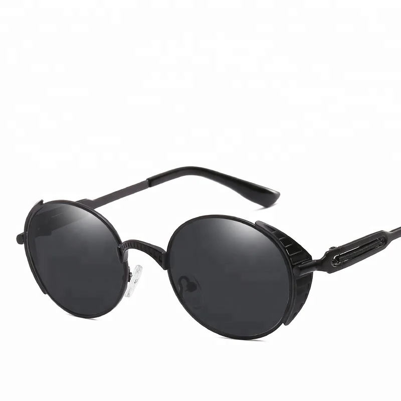 
Sinle vintage steampunk sunglasses prince mirror glasses gold metal googles for men spring hinge sunglasses 