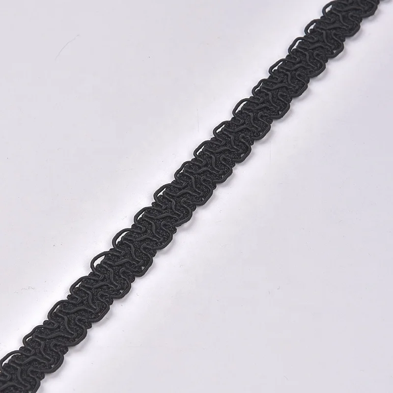 White Black Braided Lace Trims in Organza Fabric Crocheted Decoration for Shoes Garments Bags Hats Other Uses Yard per Kg