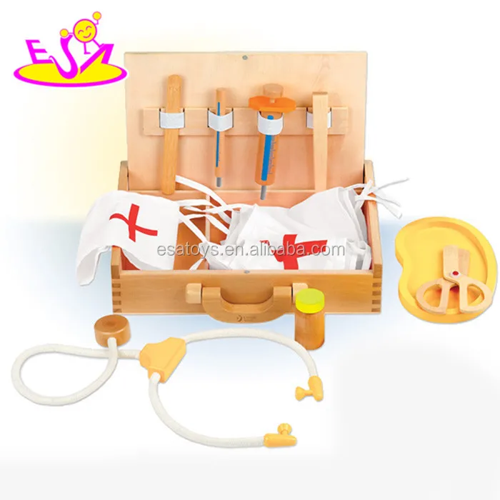 Impersonate doctor games set medicinal toy series,Funny medicine toys for kids,Wooden children toy doctor play set W10B041