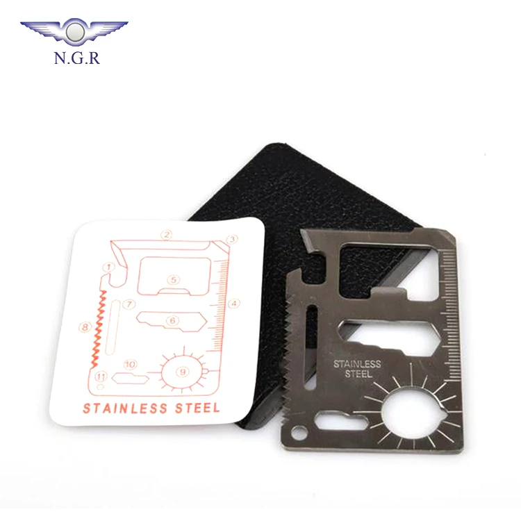 Factory directly sell  11- in- 1 Outdoor credit card survival multi tool