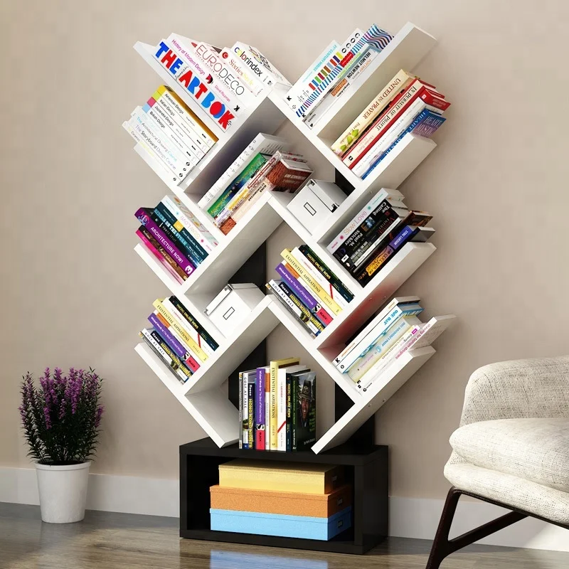 
Customized Colorful Modern Wood Home Furniture Living room bookcase library study room decorative Wood Tree bookshelf 