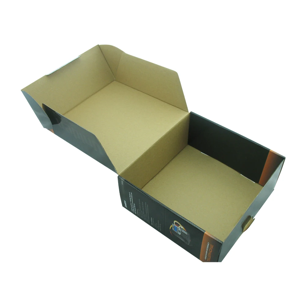 Custom logo matte black corrugated shipping box
