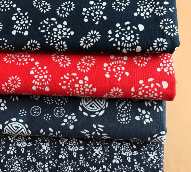 Flower Printed  Linen Fabric Vintage Style Textiles For DIY Curtains, Sofa, Cushion, Pillow