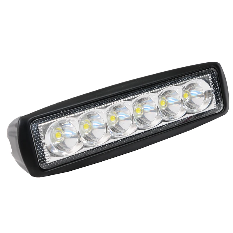 Super bright waterproof single row 12v work light led  6inch 18w led spot work lights truck