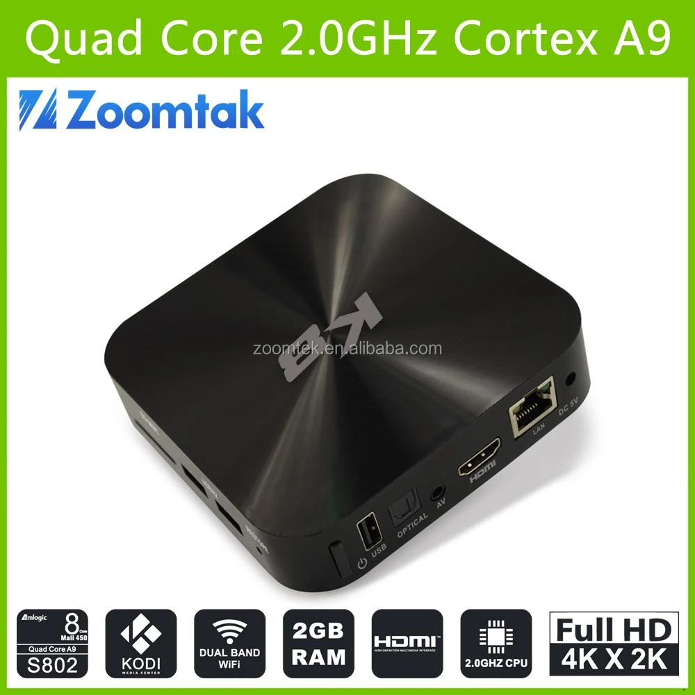 Zoomtak K8 Amlogic S802 2 г / 8 г 4 К четырехъядерных процессоров андроид Box Tv Hd секс скачать бесплатно порно видео