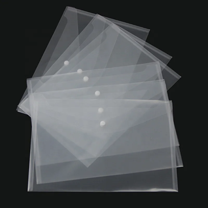 
Прозрачные пластиковые конверты для документов формата A4, полипропиленовые пакеты для документов с застежкой на пуговицы  (60232647570)