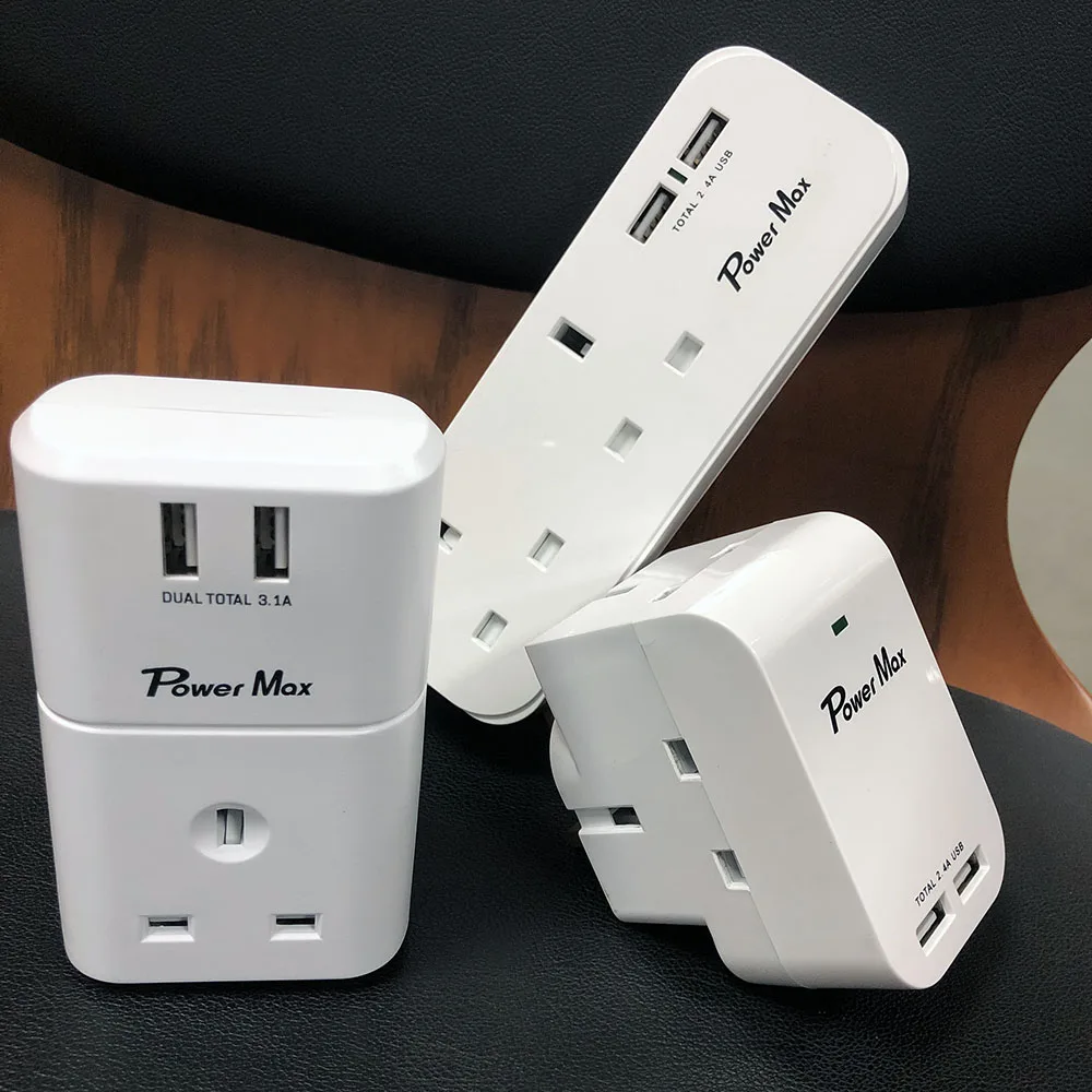 USB SURGE ADAPTOR 2022 WiFi Electrical Wall UK Power Smart Plug Socket Adapter electrical 3 pin to 2 pin UK plug adapter