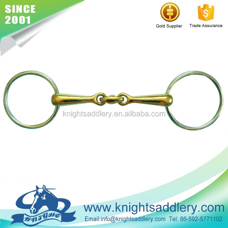 Small sizes of equestrian bits for miniature horse.