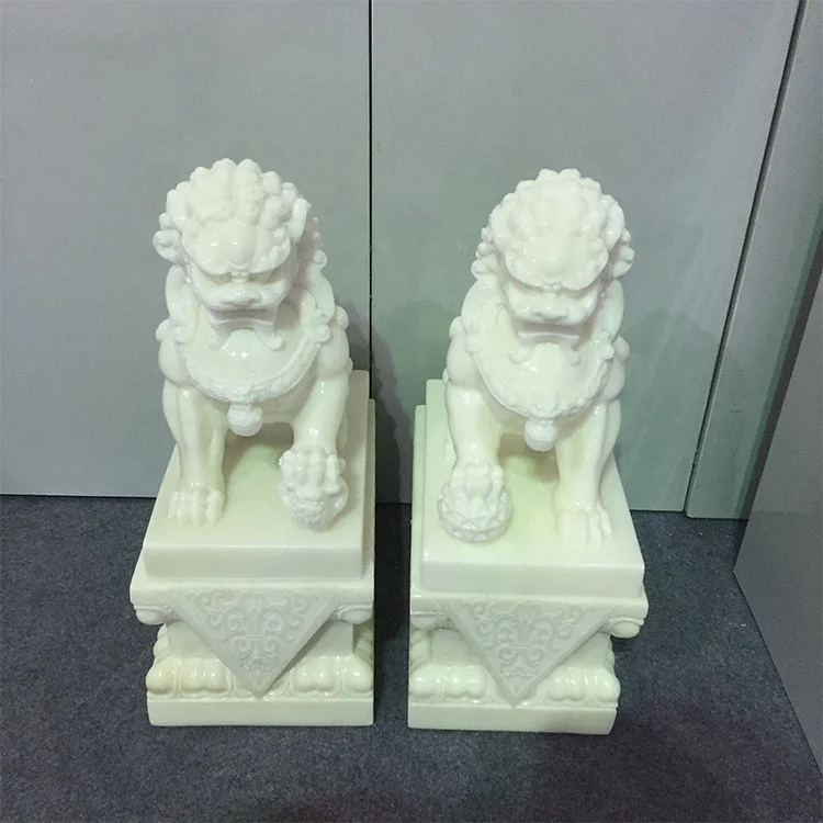 
Hot Sell White Marble Jade Lion sculpture for home decoration 