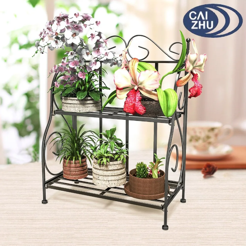 Countertop Collapsible Kitchen Bathroom Shampoo Rack  2 Tiers Spice Rack Decoration Flower Stand