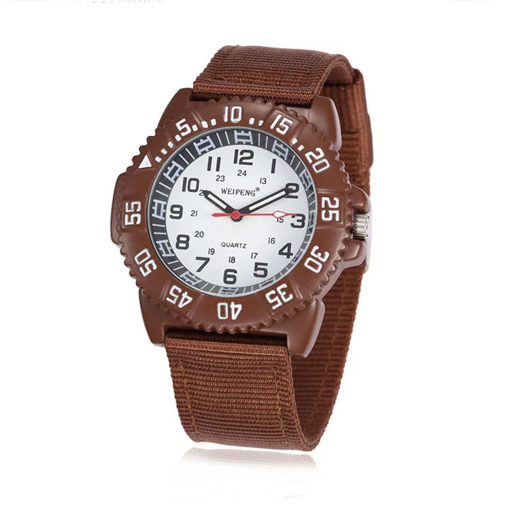 DF2199 Brown Multifunctional rotary outer gear wheel night vision quartz watch for outdoor army men students tactical purpose