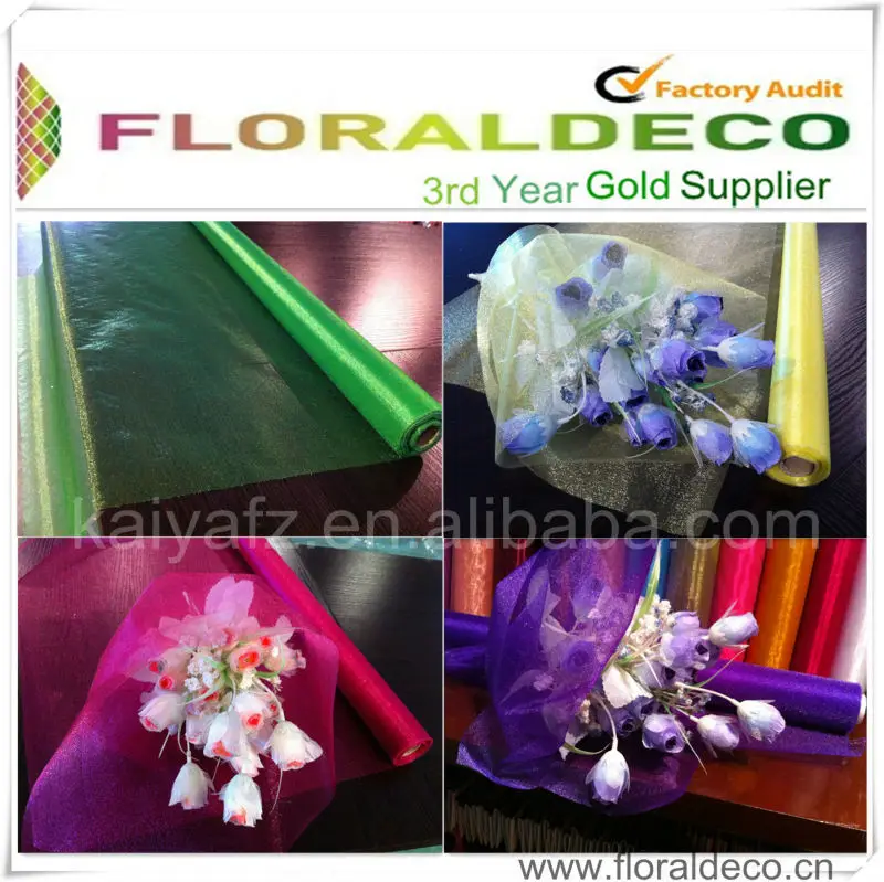популярная 70см упаковочная снег органза для цветов