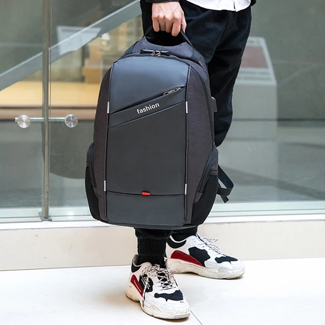 2019 new style waterproof nylon cloth backpack business casual large capacity laptop bag with USB charging headphone jack