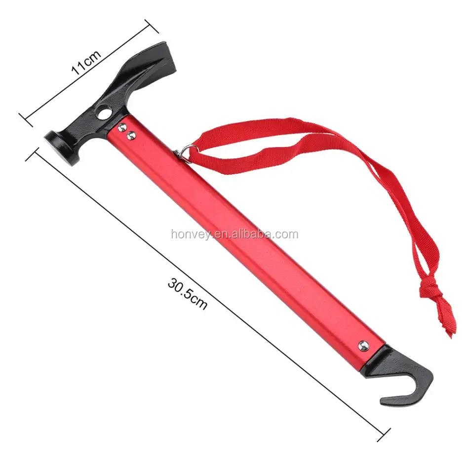 
Outdoor Camping Tent Peg Stake Hammer Nail Puller Extractor Multifunctional Tool With Aluminum Handle 