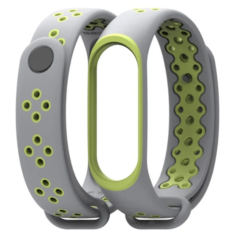 Sport Edition Wrist Strap Colorful Silicone Bracelet Double Color Replacement Wristband for Xiaomi Mi Band 3