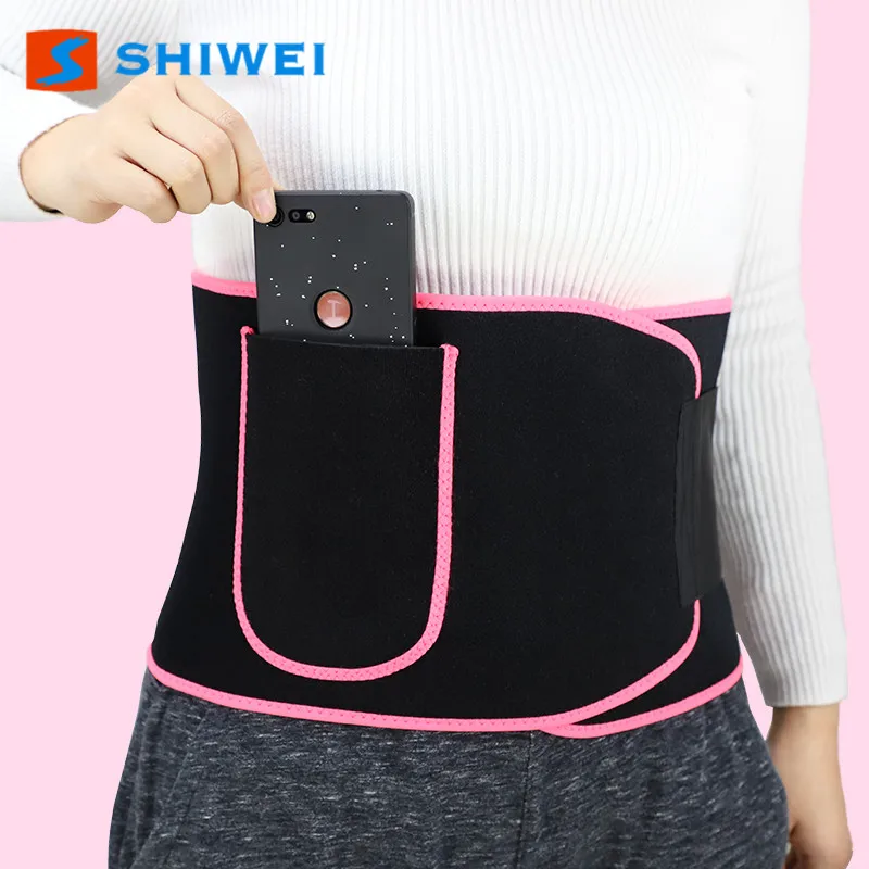 Shwei--5010-1# Colorful Waist support Trainer Slimming belt with phone pocket