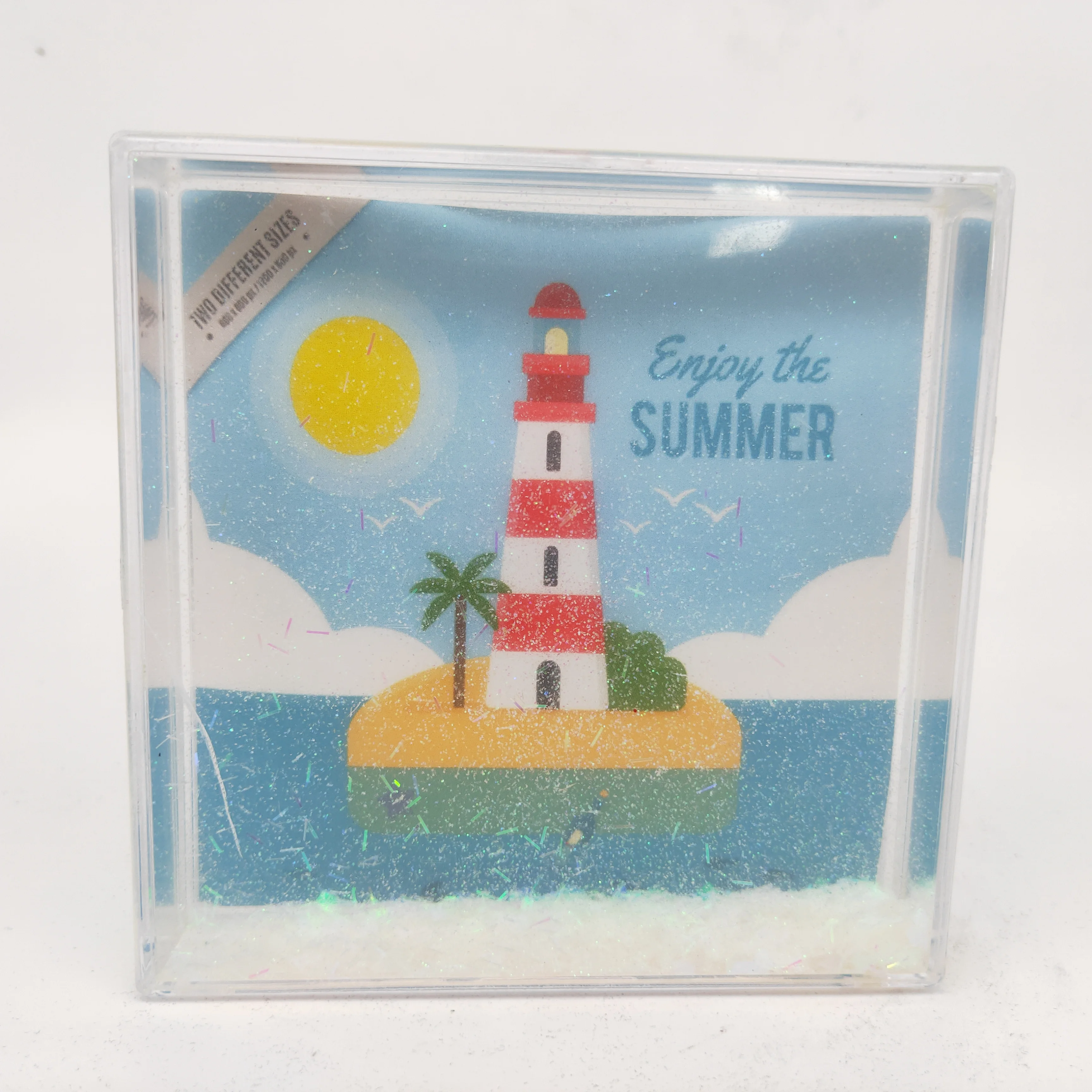 Christmas picture clear 4x4 water snow globe photo frame