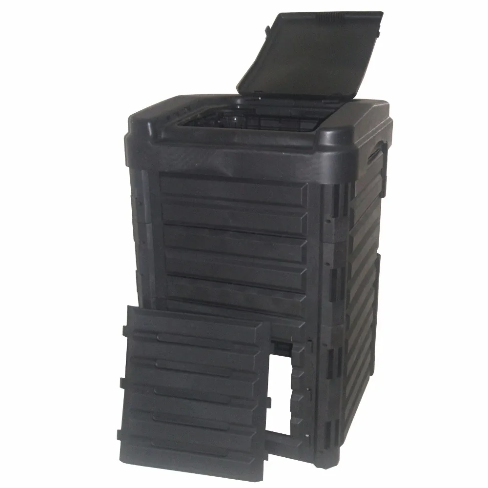 Compost bin Square plastic compost pile, 290 liter (77 gallon) heavy duty garden compost bin