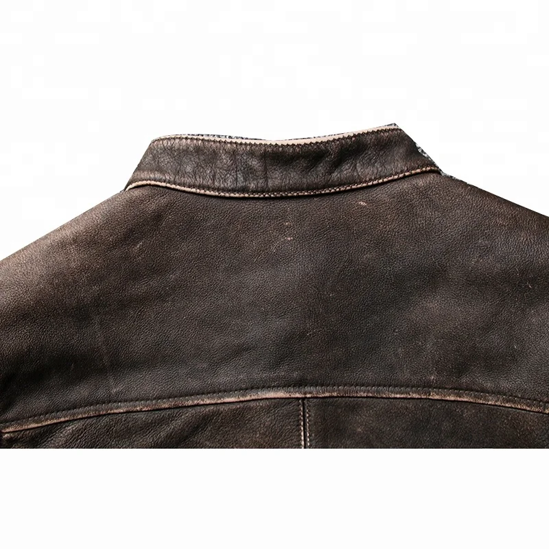 Fashion Motorcycle Real Leather Jacket Men Made In China