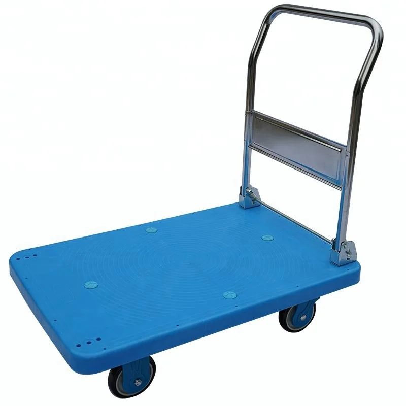 Складной 4 колесный сверхмощный Промышленный платформенная тележка из пластика