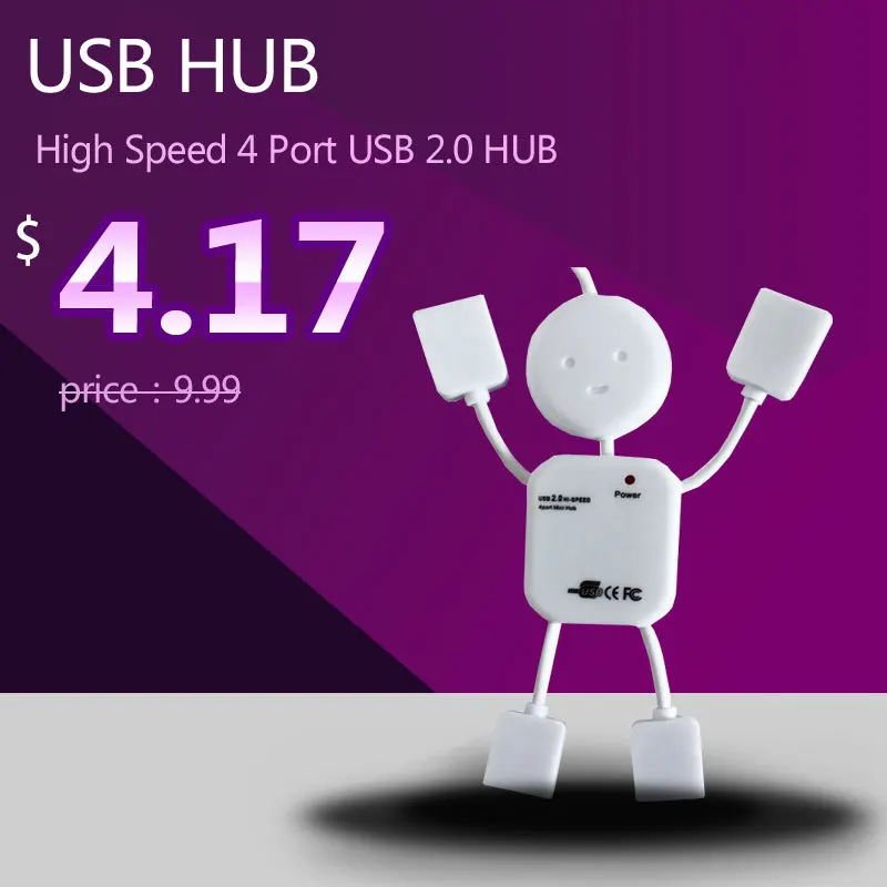 USB HUB High Speed 4 Port USB 2 0 HUB with Cable 480Mbps Computer Networking Peripheral
